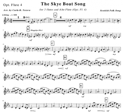 The Skye Boat Song for flute quartet | ScoreVivo