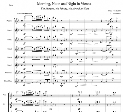 Morning, Noon, and Night in Vienna for flute octet | ScoreVivo