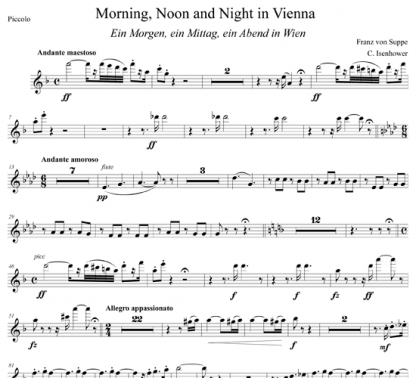 Morning, Noon, and Night in Vienna for flute octet | ScoreVivo