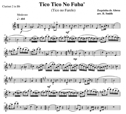 Tico Tico no Fuba for clarinet quartet | ScoreVivo
