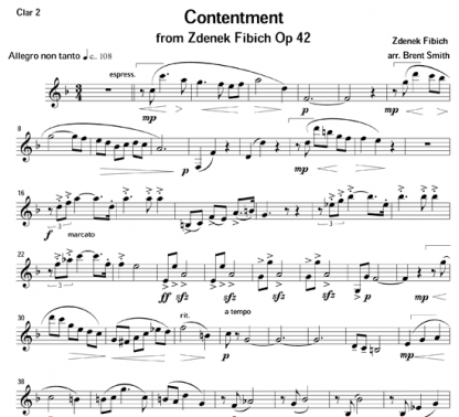 Contentment for clarinet quartet | ScoreVivo