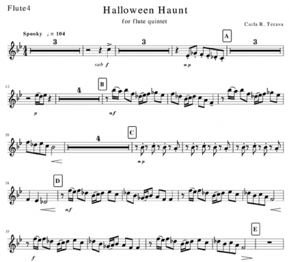 Halloween Haunt for flute quintet | ScoreVivo