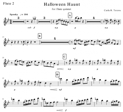 Halloween Haunt for flute quintet | ScoreVivo