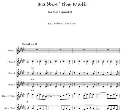 Walkin' the Walk for flute quintet | ScoreVivo