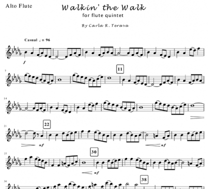 Walkin' the Walk for flute quintet | ScoreVivo