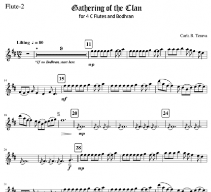 Gathering of the Clan for flute quartet | ScoreVivo
