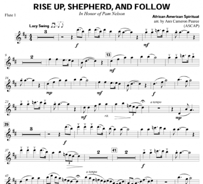 Rise Up, Shepherd, and Follow for flute sextet | ScoreVivo
