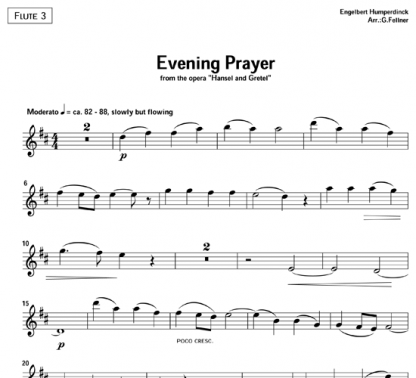 Evening Prayer from "Hansel and Gretel" for flute octet | ScoreVivo
