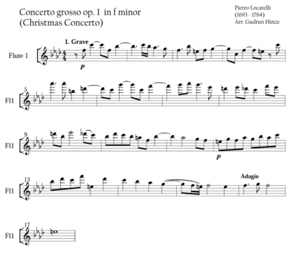 Concerto Grosso for flute quintet | ScoreVivo