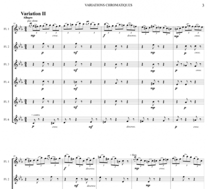 Variations Chromatiques for flute sextet | ScoreVivo