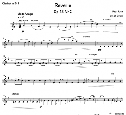 Reverie for clarinet quartet | ScoreVivo
