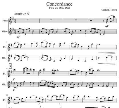 Concordance for flute and oboe duet | ScoreVivo