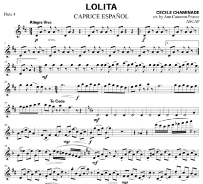 Lolita (Caprice Espanol) for flute quartet | ScoreVivo