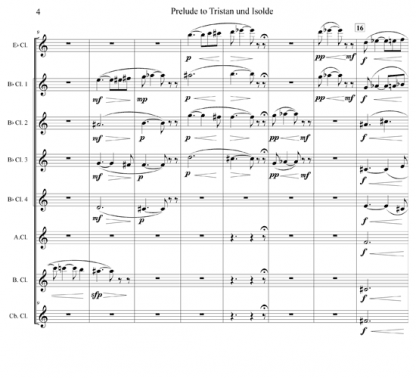 Tristan und Isolde, Prelude for clarinet octet | ScoreVivo
