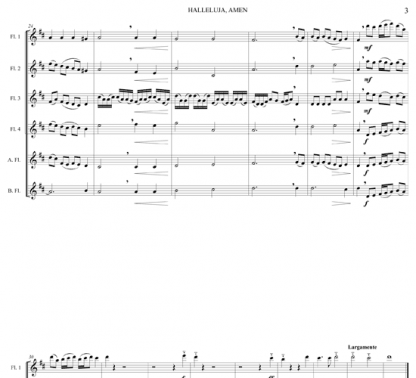 Hallelujah, Amen for flute sextet | ScoreVivo