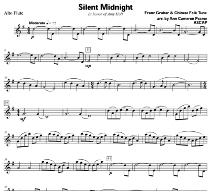 Silent Midnight for flute sextet | ScoreVivo