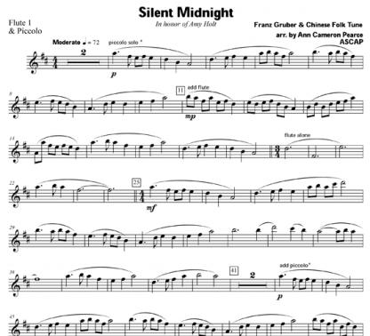 Silent Midnight for flute sextet | ScoreVivo