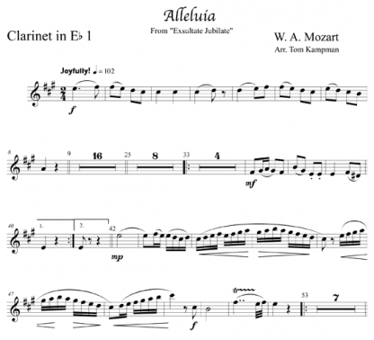 Alleluia from Exsultate Jubilate for clarinet and piano | ScoreVivo