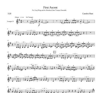 First Ascent for trumpet quintet | ScoreVivo