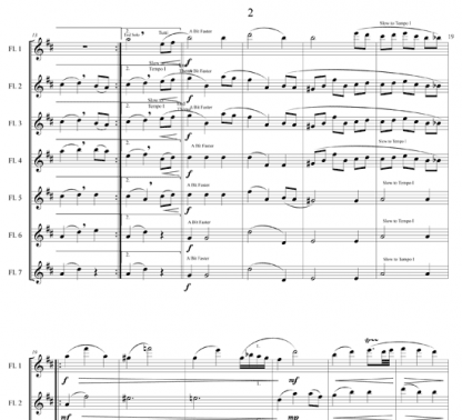 Romance for flute septet | ScoreVivo