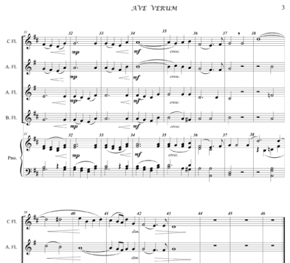Ave Verum Corpus for flute quartet and piano | ScoreVivo