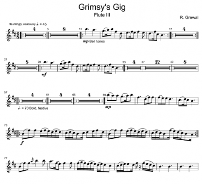 Grimsy's Gig for flute septet | ScoreVivo