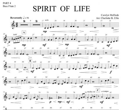 Spirit of Life for flute quintet | ScoreVivo