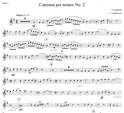 Canzona per Sonare No. 2 for flute quintet | ScoreVivo