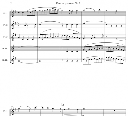 Canzona per Sonare No. 2 for flute quintet | ScoreVivo