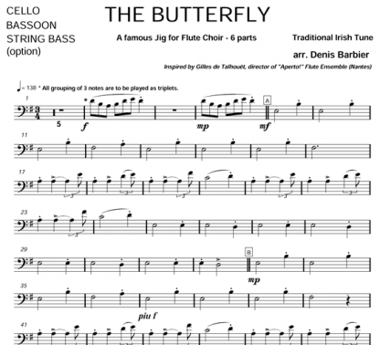 The Butterfly for flute sextet (optional strings) | ScoreVivo