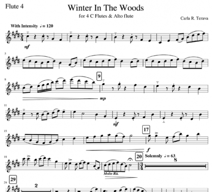 Winter in the Woods for flute quintet | ScoreVivo