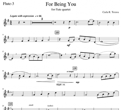 For Being You for flute quartet | ScoreVivo