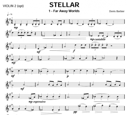 Stellar: Far Away Worlds, Little Big Bear, The New Eden for flute quartet (optional strings) | ScoreVivo