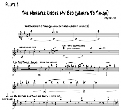 The Monster Under My Bed (Wants to Tango) for flute septet | ScoreVivo
