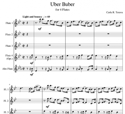 Uber Buber for flute quartet | ScoreVivo