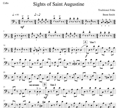 Sights of Saint Augustine for clarinet and string quintet | ScoreVivo