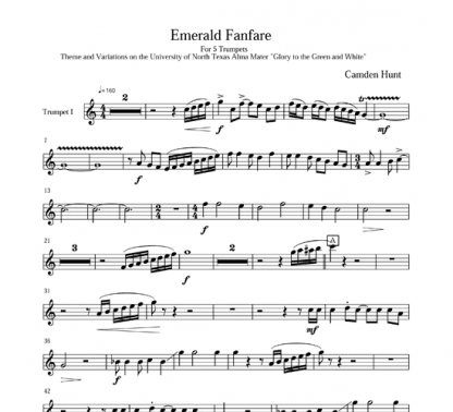 Emerald Fanfare for trumpet quintet | ScoreVivo