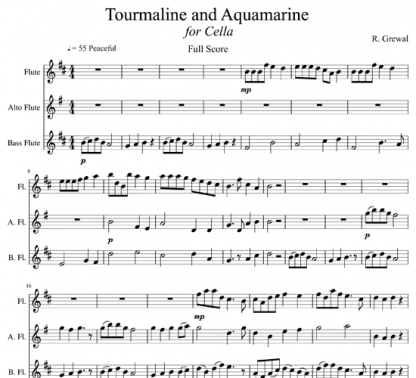 Tourmaline and Aquamarine for flute trio | ScoreVivo