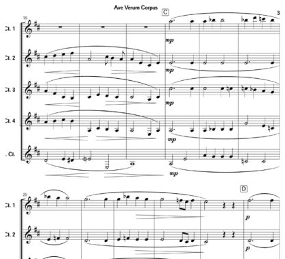 Ave Verum Corpus for clarinet ensemble | ScoreVivo