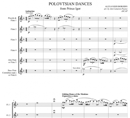 Polovtsian Dances for flute sextet | ScoreVivo