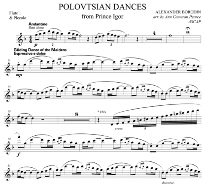 Polovtsian Dances for flute sextet | ScoreVivo