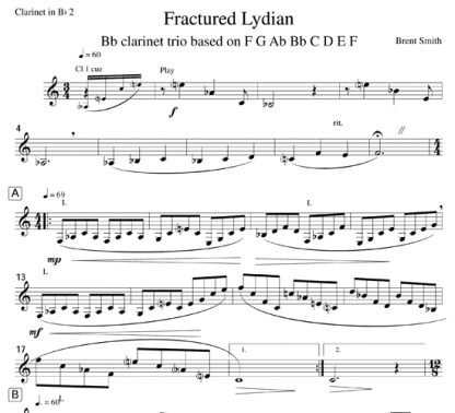 Fractured Lydian for clarinet trio | ScoreVivo