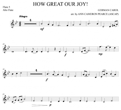 How Great Our Joy for flute sextet | ScoreVivo