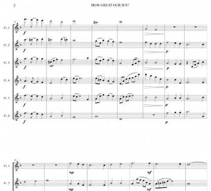 How Great Our Joy for flute sextet | ScoreVivo
