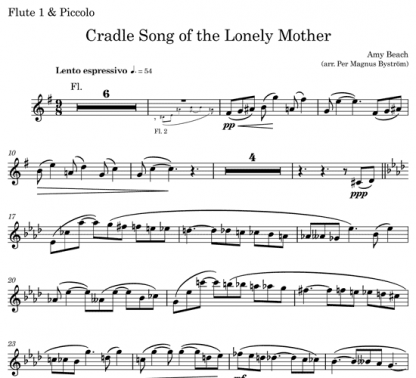 Cradle Song of the Lonely Mother, Op. 108 for flute sextet | ScoreVivo