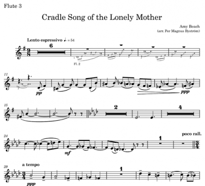 Cradle Song of the Lonely Mother, Op. 108 for flute sextet | ScoreVivo