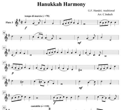 Hanukkah Harmony for flute sextet | ScoreVivo