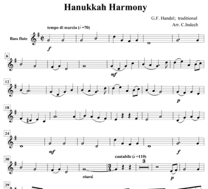 Hanukkah Harmony for flute sextet | ScoreVivo