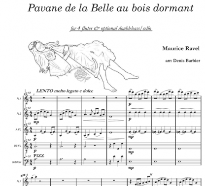 Pavane de la Belle au bois dormant for flute quartet | ScoreVivo
