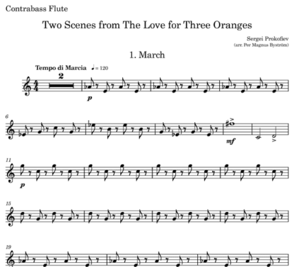 Two Scenes from The Love for Three Oranges, Op 33 for flute octet | ScoreVivo